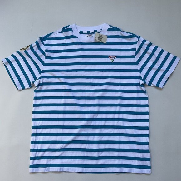 Guess Men’s FriendsWithYou Stripes T-Shirt Sort Sleeves Blue/White Size L - Picture 4 of 9